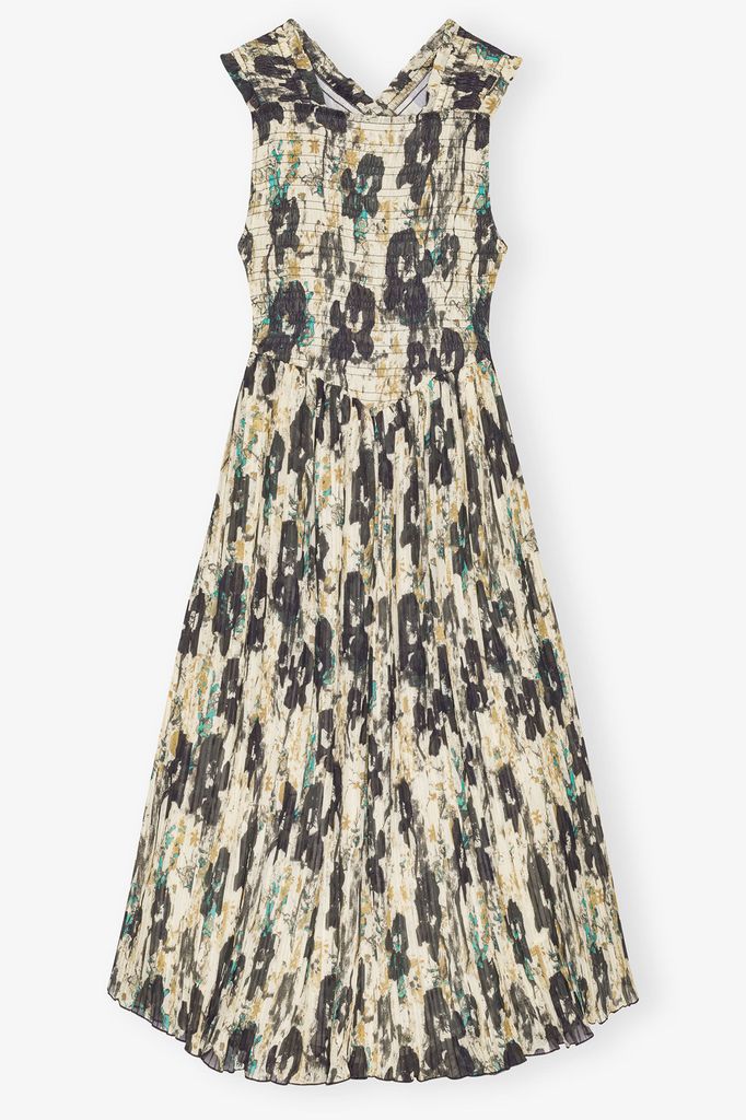 Stretch Cotton Smock Midi Dress