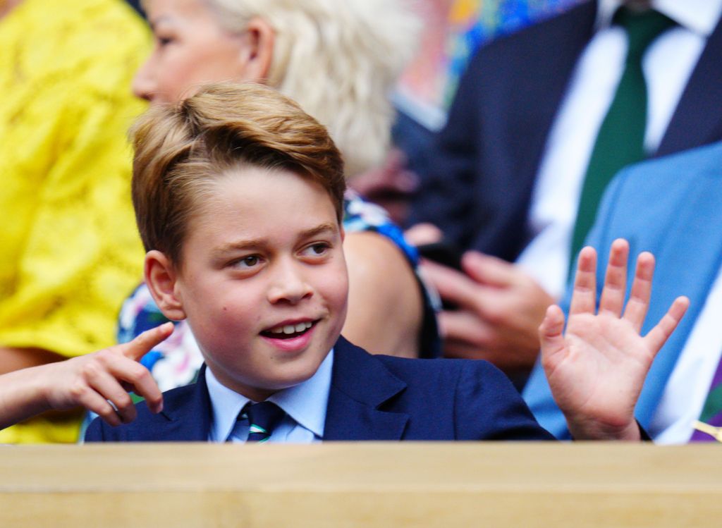 Prince George waves at Wimbledon