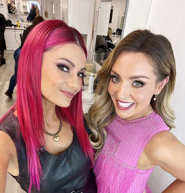 Amy Dowden poses with Dianne Buswell