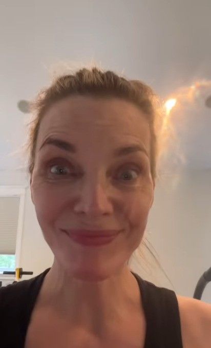 photo of michelle pfeiffer's makeup free face close up