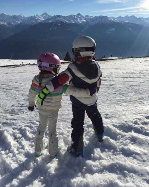 6 Holly Willoughby children skiing