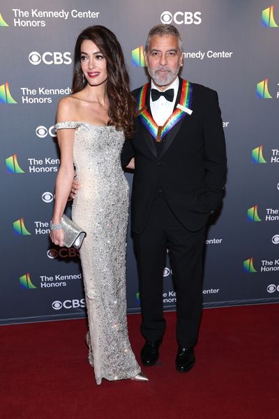 US actor George Clooney and his wife Lebanese British barrister Amal Clooney arrive for the 45th Kennedy Center Honors 