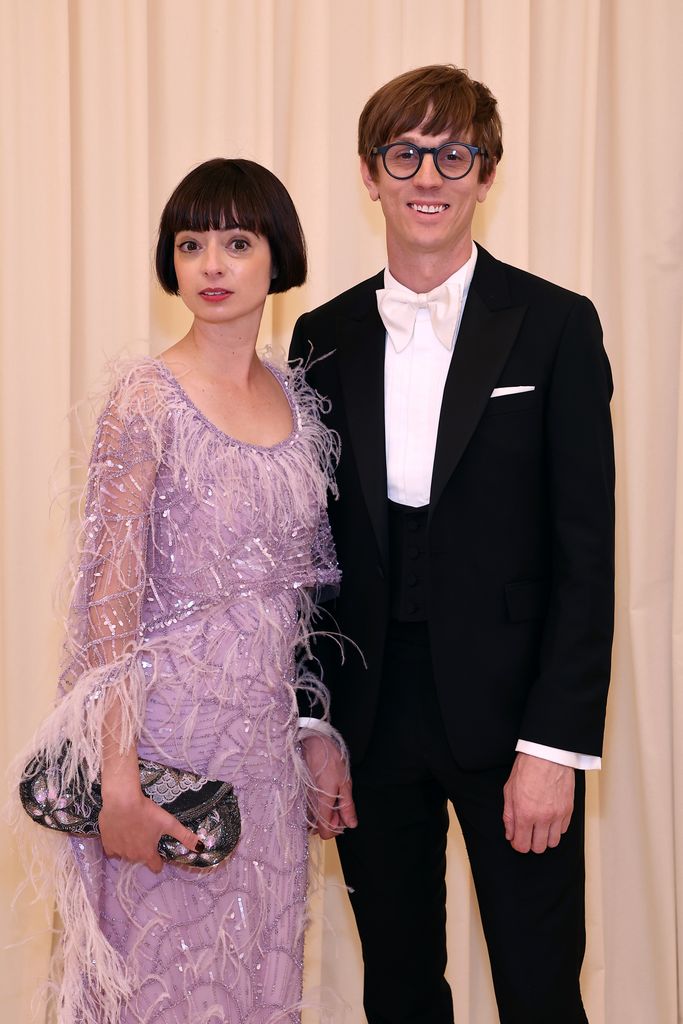 Kate Micucci and Jake Sinclair arrive at The 2022 Met Gala Celebrating "In America: An Anthology of Fashion" at The Metropolitan Museum of Art on May 02, 2022 in New York City