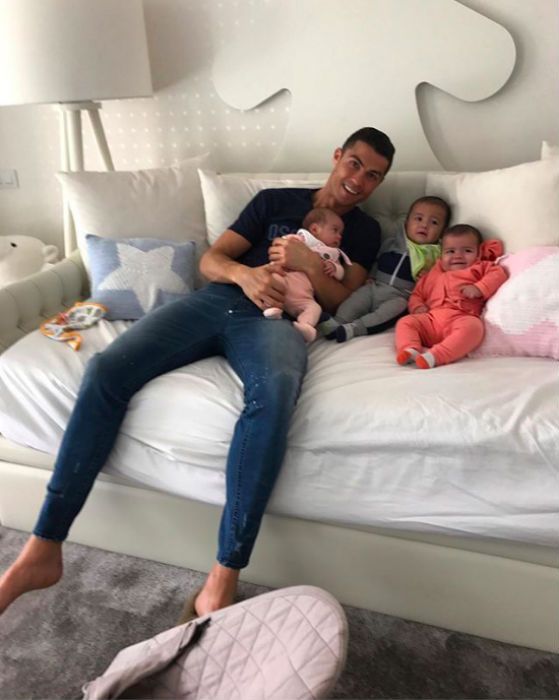 Cristiano Ronaldo posts sweet photo of his three babies | HELLO!