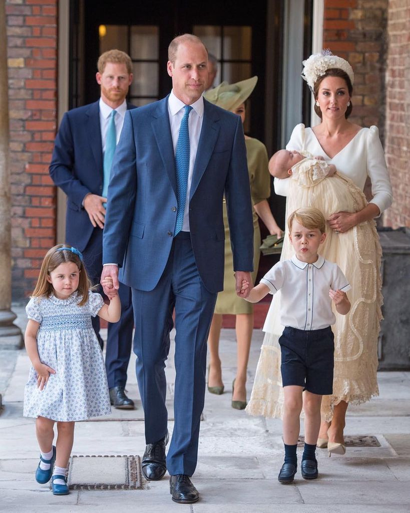 The Wales family and Prince Harry on the way to Prince Louis' christening 