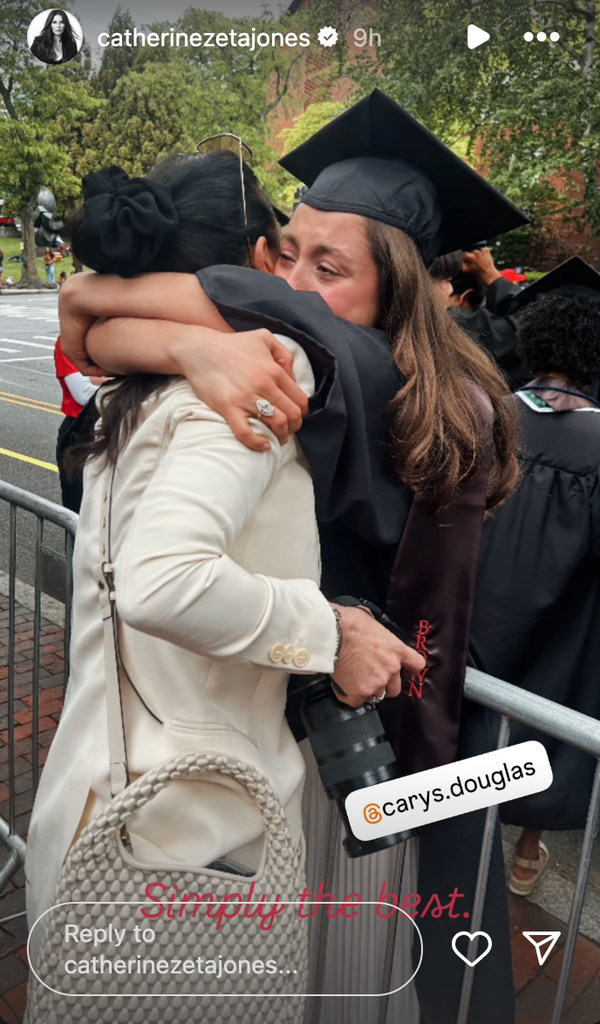 Catherine Zeta-Jones' daughter Carys Douglas was in tears during an emotional moment at her graduation 