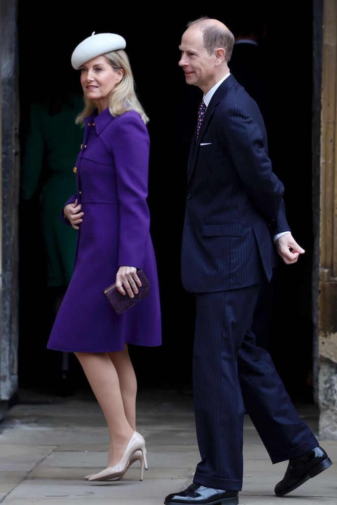 Duchess Sophie chose to rewear her purple Prada coat