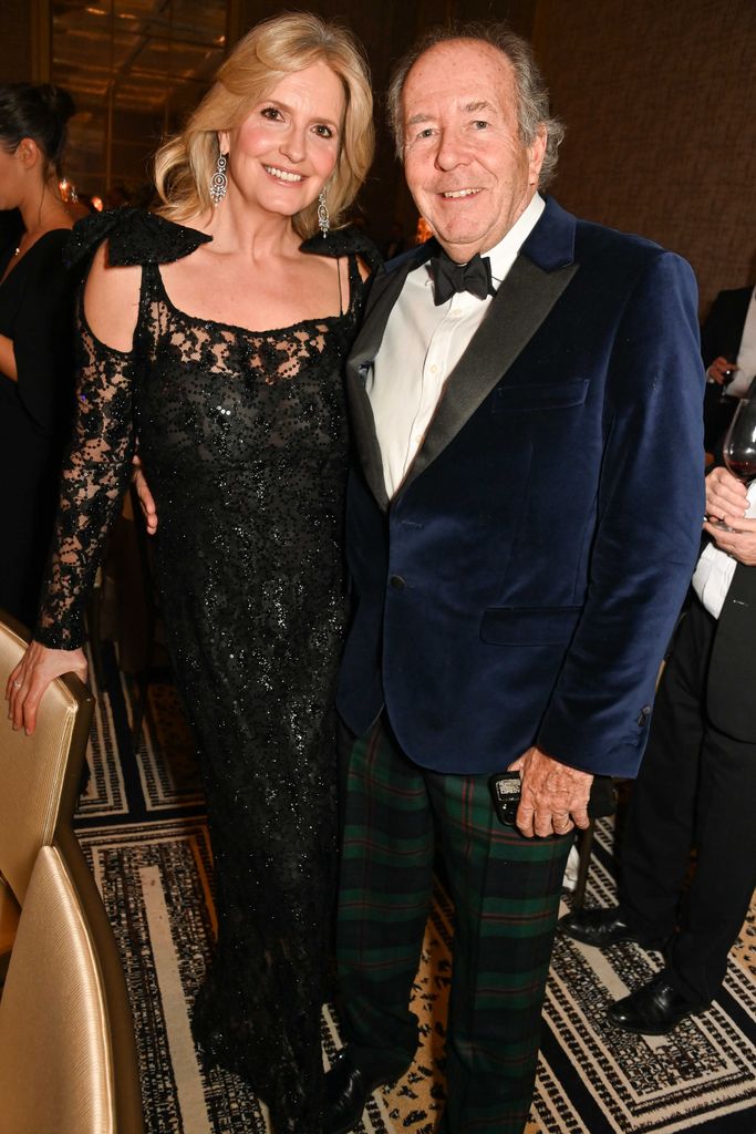 Penny Lancaster in black with Lord Bruce Dundas