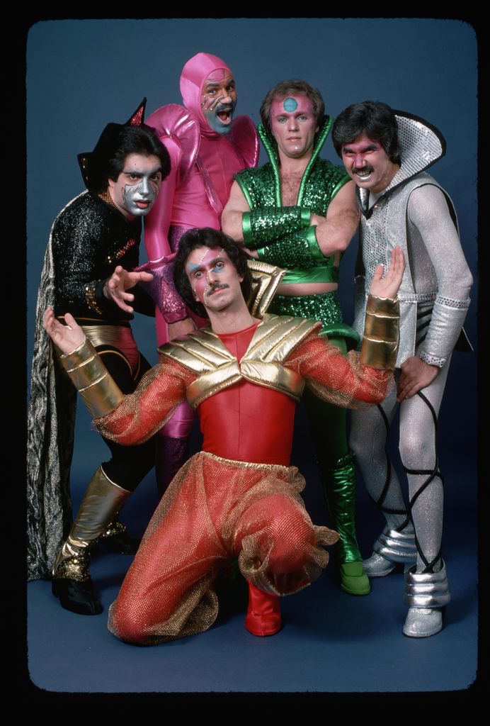 1977-Meco and his musicians are shown in their science-fiction-influenced outfits.