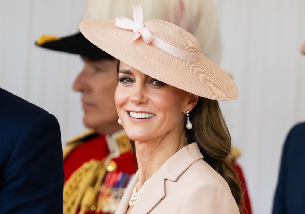 Kate Middleton, the Princess of Wales on the Royal Dais at Datchet Road on July 08, 2025 in Windsor, England. 