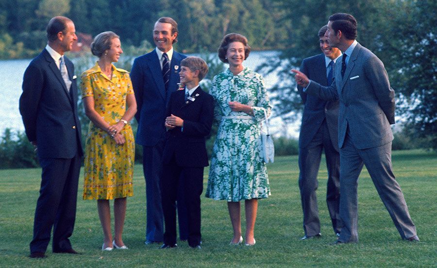 prince philip family pose together during the Olympic Games in 1976