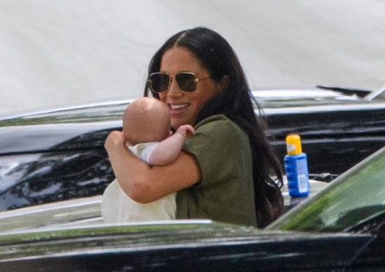 meghan markle smiling at baby archie