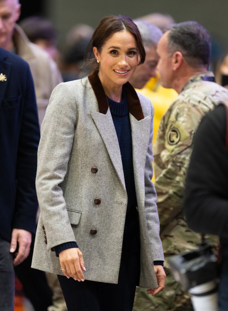 Meghan, Duchess of Sussex attends the wheelchair basketball match between the USA v Nigeria during day one of the 2025 Invictus Games at the Vancouver Convention Centre on February 09, 2025 in Vancouver, British Columbia. (Photo by Samir Hussein/WireImage)