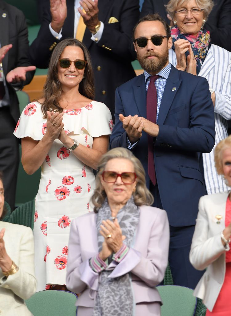 Pippa Middleton and James Middleton attend day one of the Wimbledon Tennis Championships at Wimbledon on June 27, 2016 in London, England. 