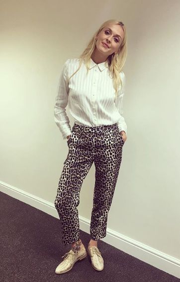 fearne cotton leopard print trousers instagram
