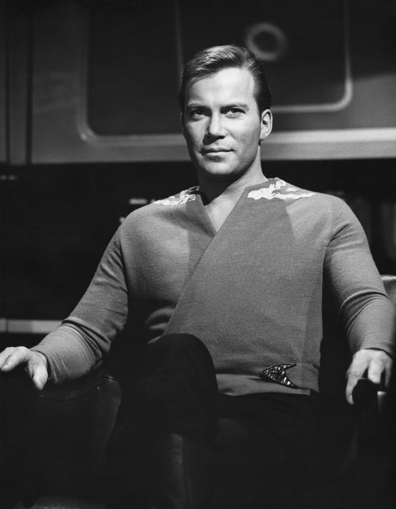 William Shatner as James T. Kirk, the captain of the Starship Enterprise 
