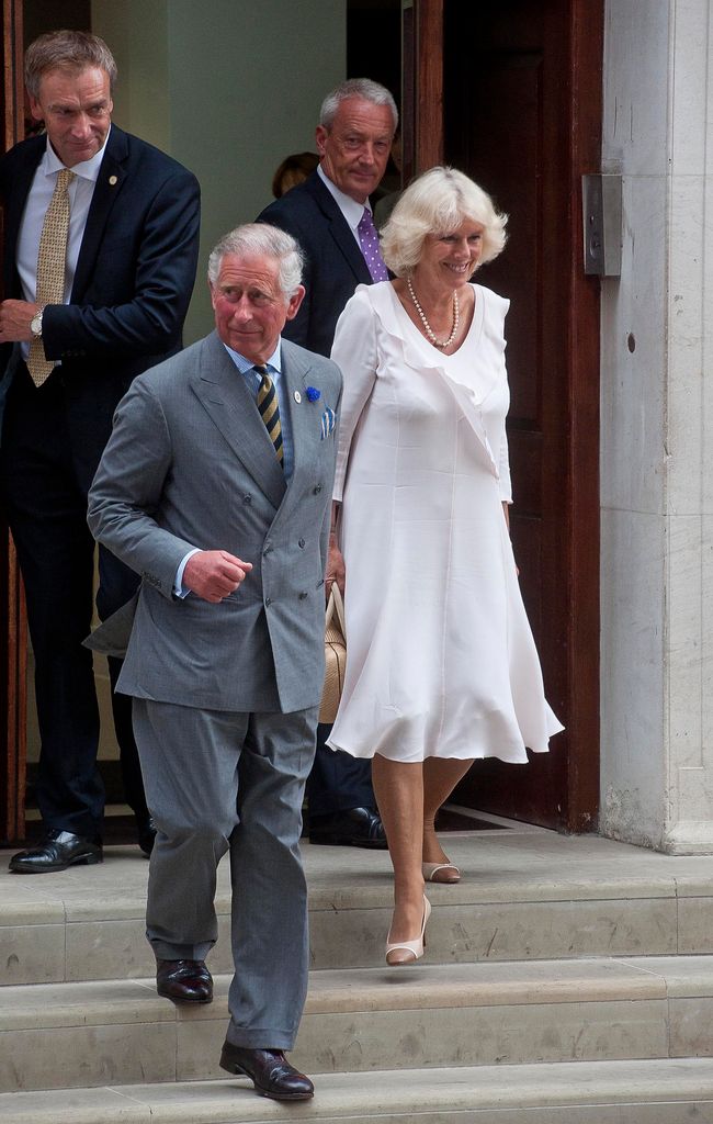 Charles and Camilla leave Lindo Wing after George's birth