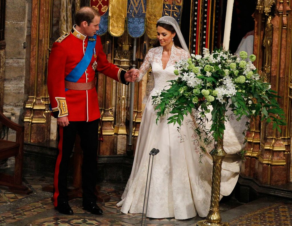 William and Kate leave wedding 