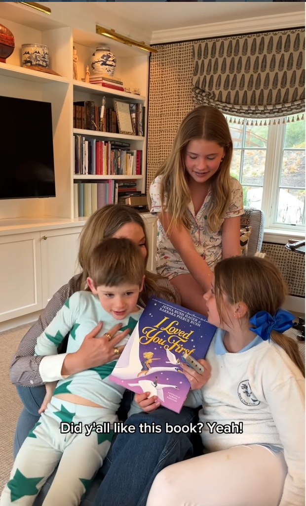Inside the Today star's living room - pictured with her three children