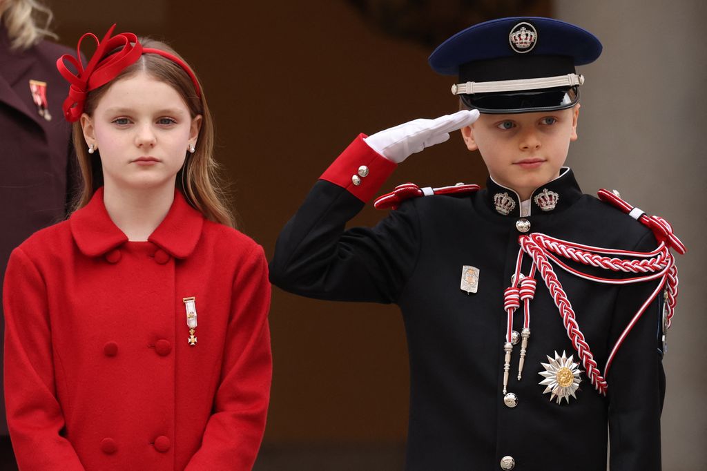 The twins during the guard of honour
