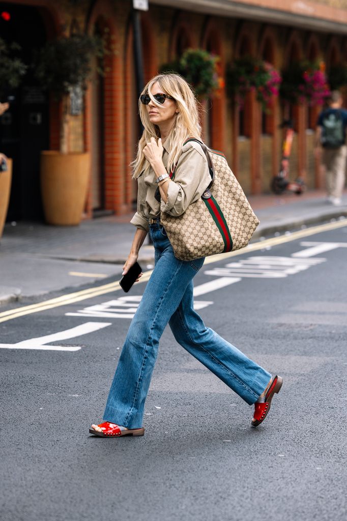 Sienna Miller is seen on August 07, 2025 in London, England. (Photo by Ricky Vigil/Getty Images for Gucci)