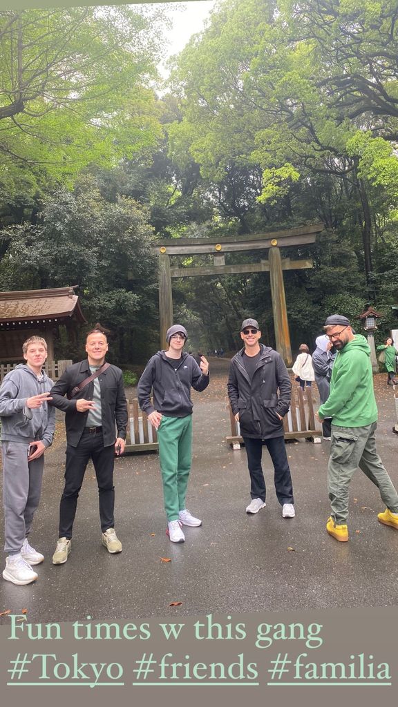 Ricky Martin with his sons and friends on a vacation to Tokyo, Japan