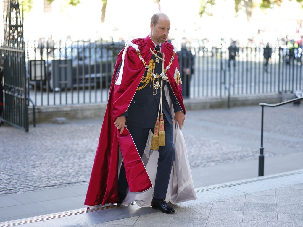 Prince William walking into Westminster Abbey at the Order of the Bath Service
