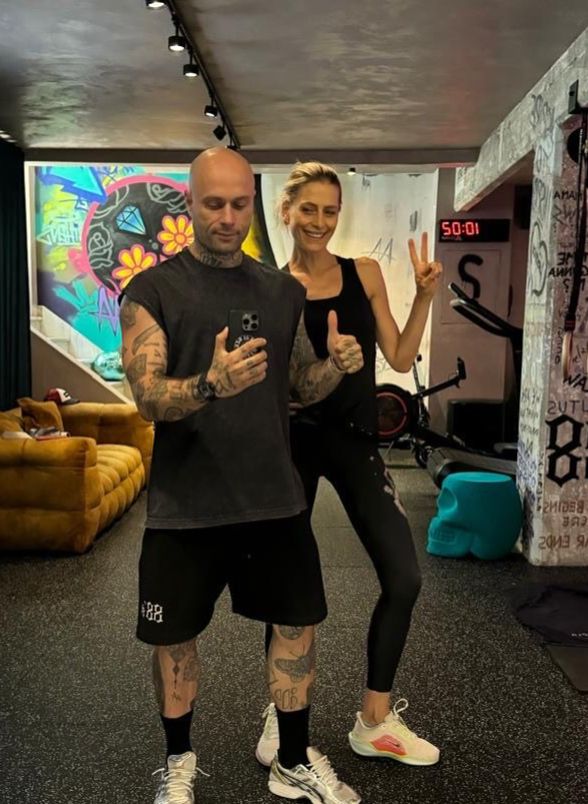 Princess Tatiana and a personal trainer in the gym
