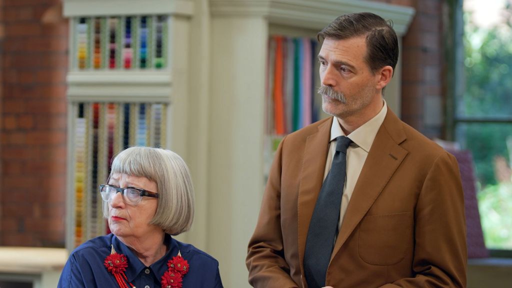 Esme Young and Patrick Grant on The Great British Sewing Bee 