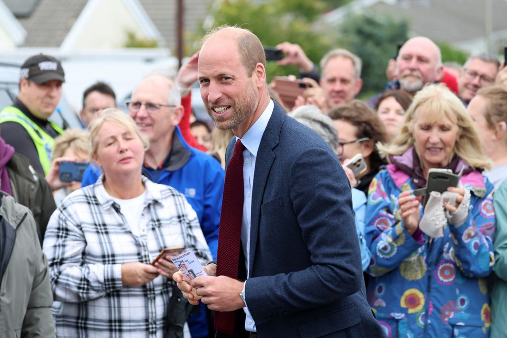 Prince William departs after a visit to Swiss Valley Community Primary School