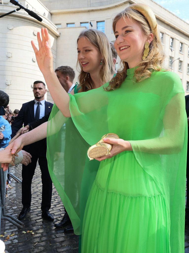 Princess Eleonore and Crown Princess Elisabeth meet citizens at the Te Deum mass