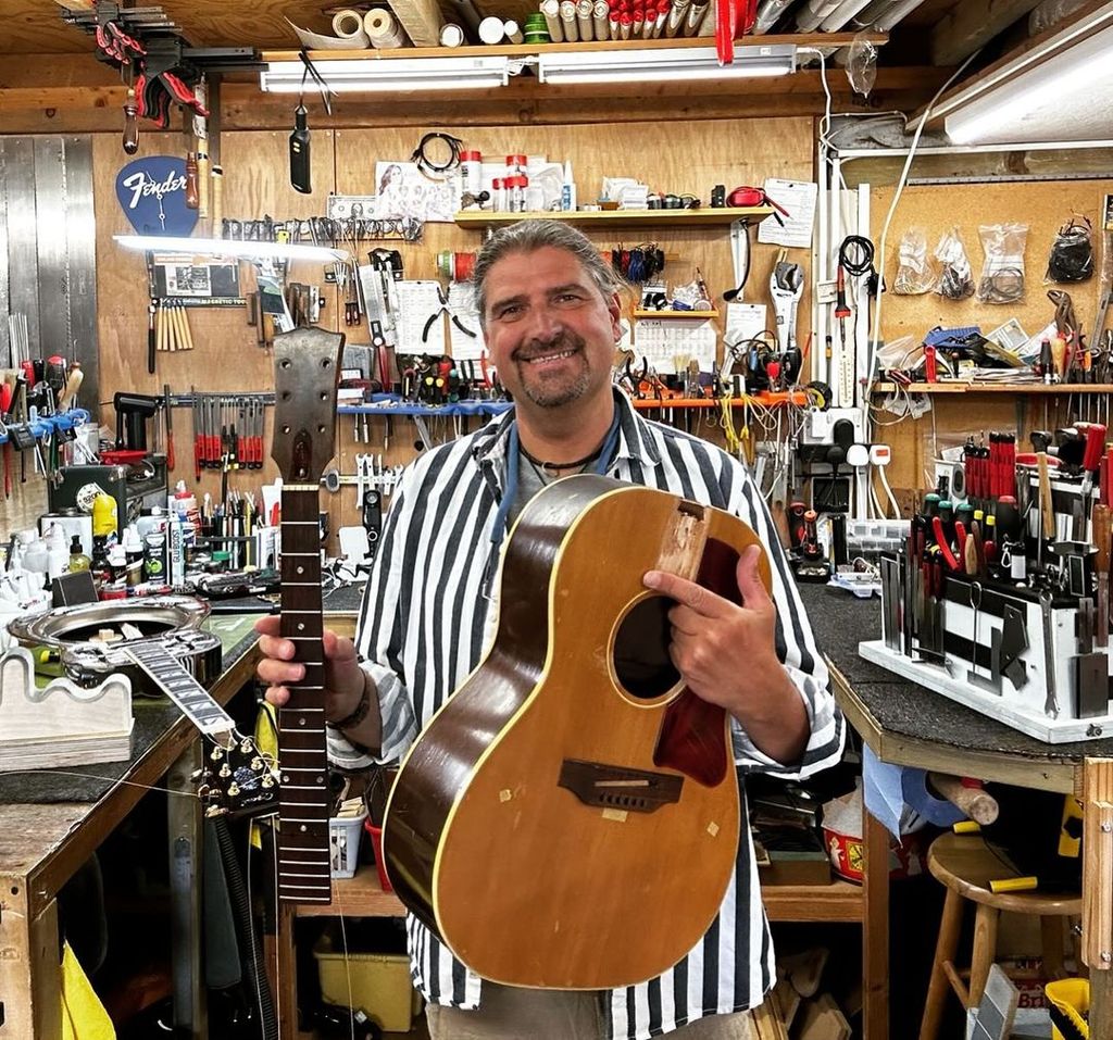 Julyan Wallis in his workshop