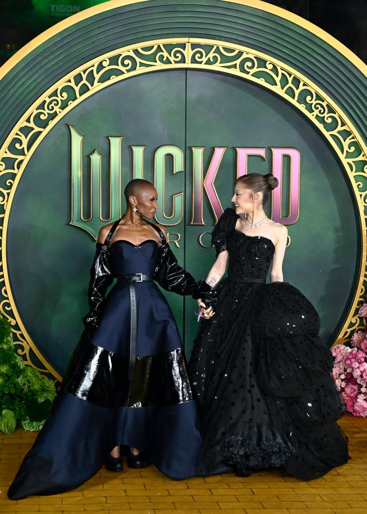 Cynthia Erivo and Ariana Grande attend the "Wicked: For Good" European Premiere at Cineworld London Leicester Square on November 10, 2025 in London, England. (Photo by Gareth Cattermole/Getty Images)