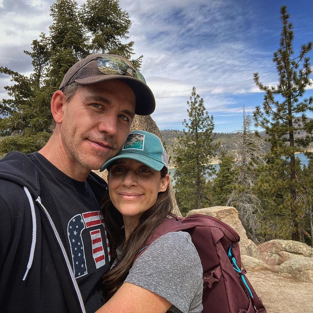Brian Dietzen and his wife Kelly on a hike