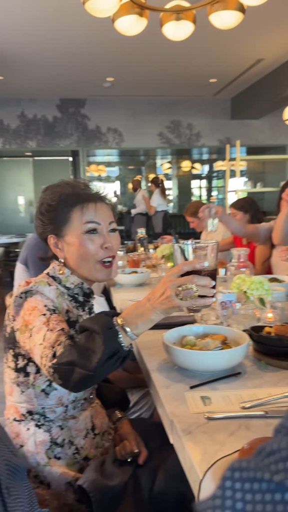 Joanna Gaines captures a video of her mom Nan Stevens' birthday celebration, shared on Instagram