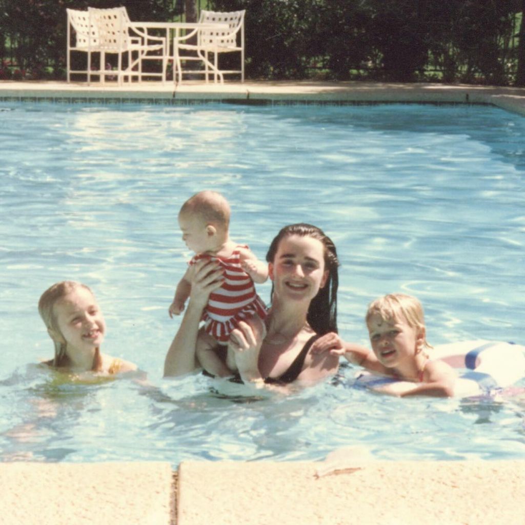 Kyle with nieces in pool
