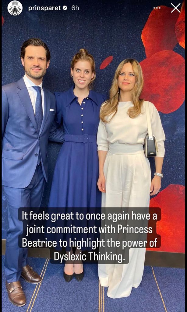 Prince Carl Philip and Princess Sofia with Princess Beatrice at World Dyslexia Assembly in New York 