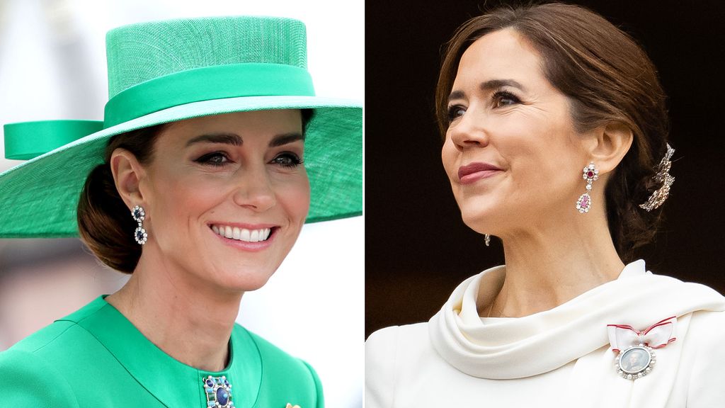 split image of Kate and Mary with hair in bunsGetty