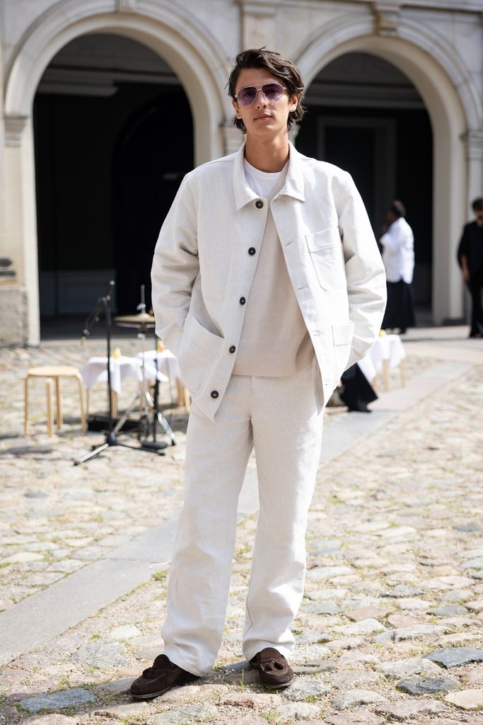 Count Nikolai of Monpezat poses for a photo at the Mark Kenly Domino Tan show during Copenhagen Fashion Week 