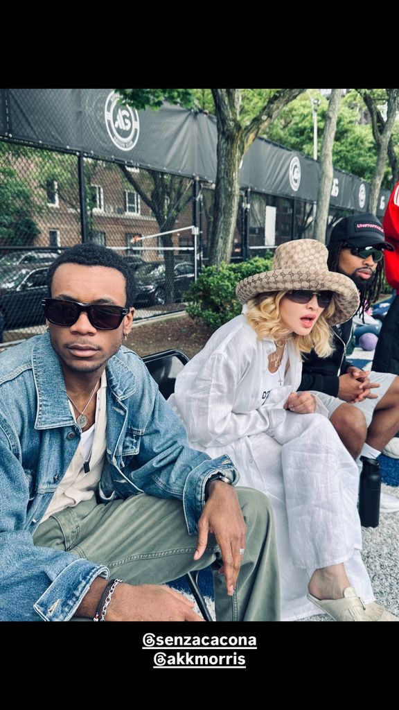 Madonna sat with David Banda and Akeem Morris