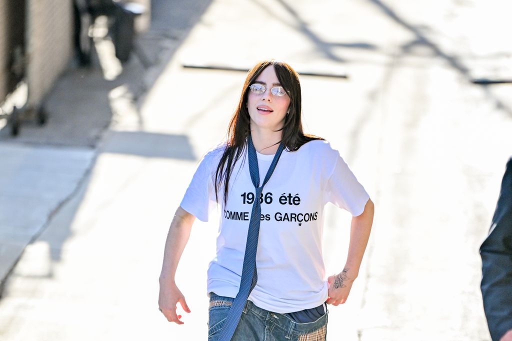 Billie Eilish is seen heading into Jimmy Kimmel's studio