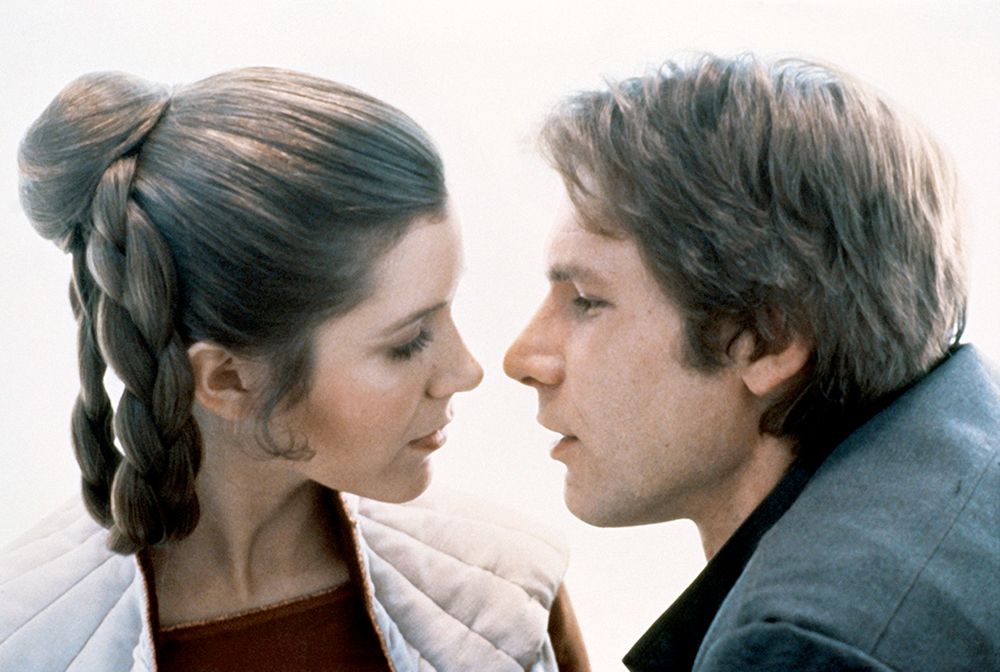 Harrison Ford and Carrie Fisher in Star Wars