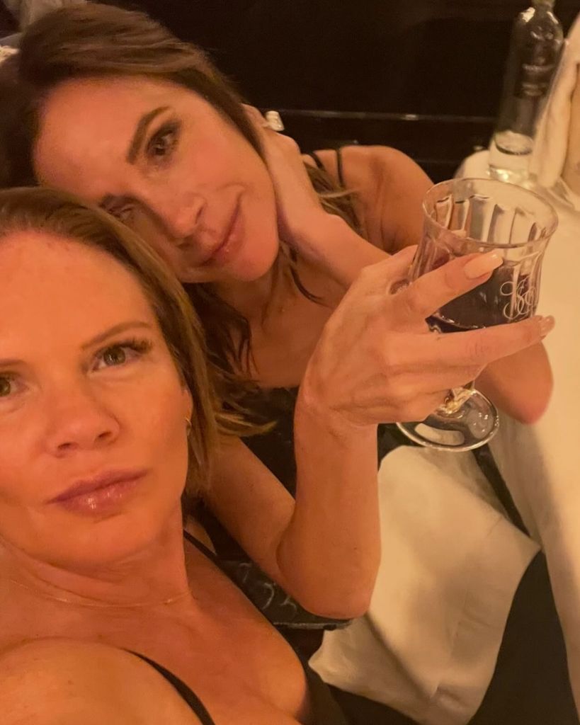 two sisters taking selfie