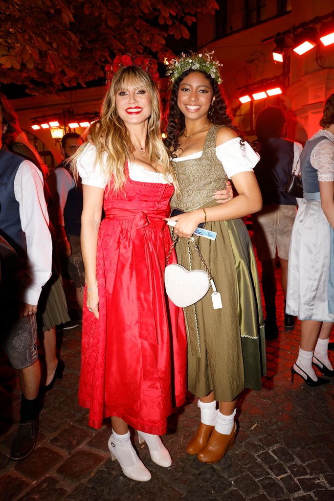 Heidi Klum and Lou Klum during the "Heidifest By Heidi Klum" at Hofbräuhaus Munich on September 18, 2025 in Munich, Germany