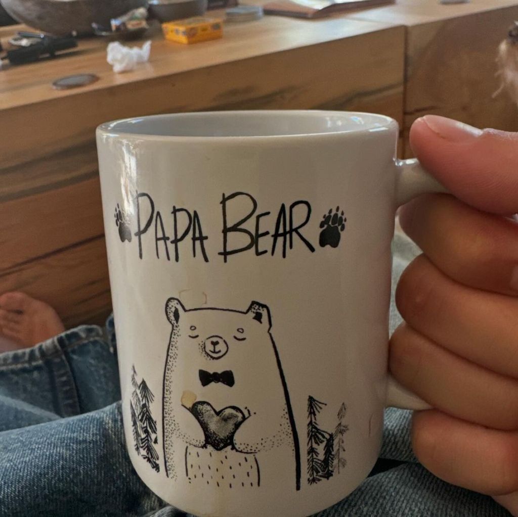 Justin Bieber's Papa Bear mug after welcoming baby Jack