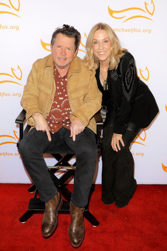 Michael J. Fox and Sheryl Crow attend "A Country Thing Happened on the Way to Cure Parkinson's" benefitting The Michael J. Fox Foundation at The Fisher Center for the Performing Arts on April 16, 2025 in Nashville, Tennessee