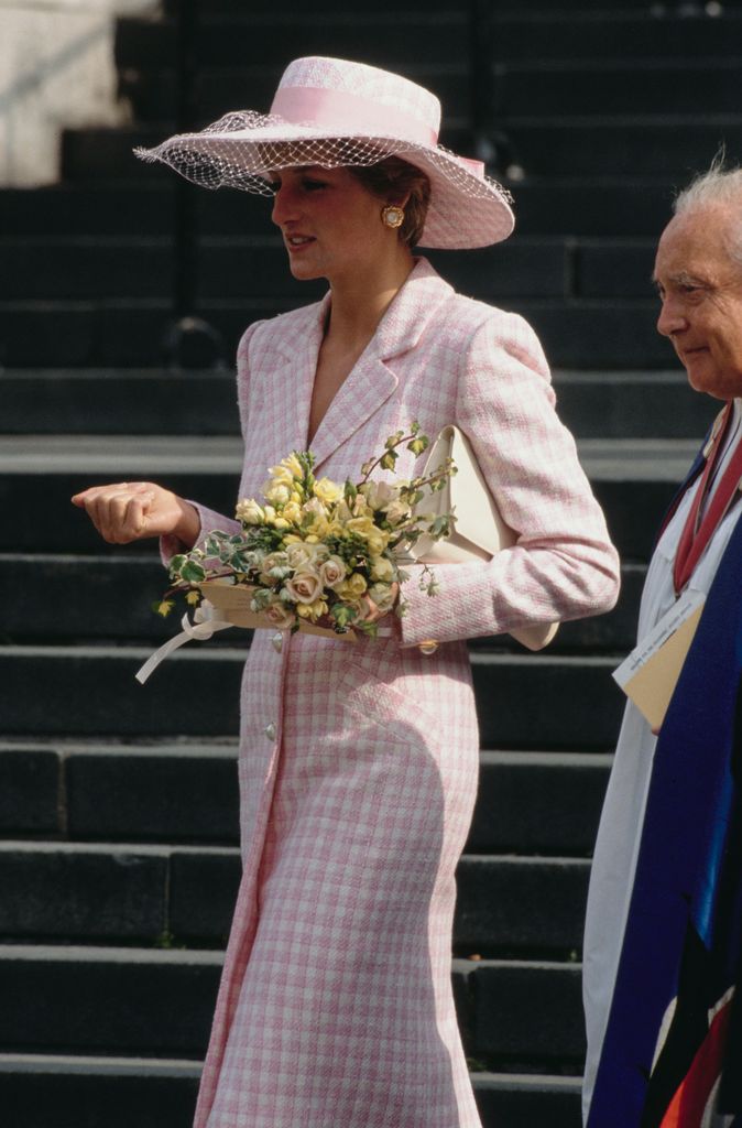 Princess Diana attended a Thanksgiving service at St Paul's Cathedral in 1990 in a gorgeous pink tweed look