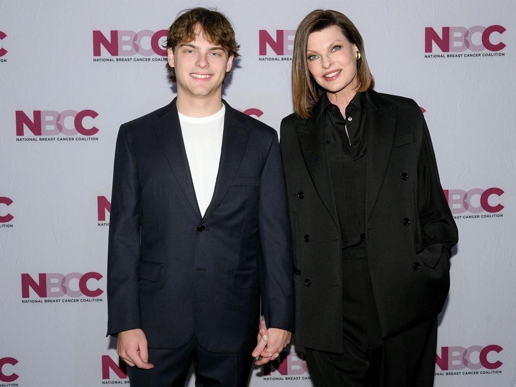 BGUK_3222620 - New York City, NY  - The National Breast Cancer Coalition hosts the NYC Gala honoring Linda Evangelista and more at The Metropolitan Club in New York City.

Pictured: Augustin James Evangelista, Linda Evangelista

BACKGRID UK 30 APRIL 2025