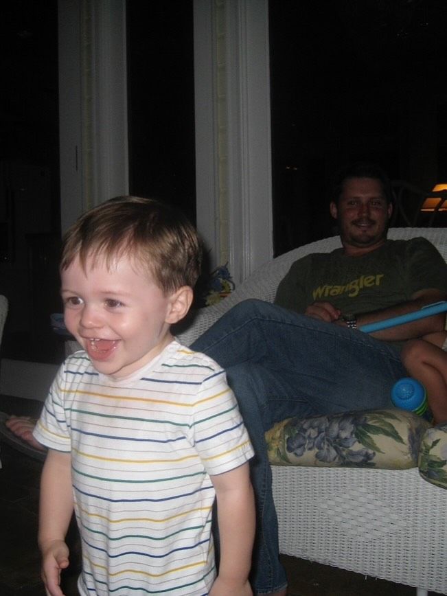 Brandon Blackstock and his son Seth Blackstock captured in a childhood throwback photo at home, shared on Instagram