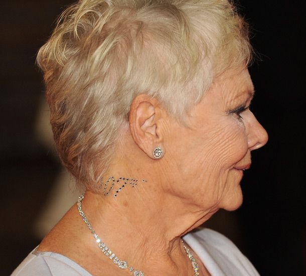 Dame Judi Dench sports 007 tattoo at the premiere of the new James Bond  film Skyfall  HELLO